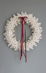 Duży wieniec z kremowymi filcowymi śnieżynkami - ostatni egzemplarz - obrazek 7