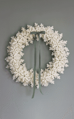 Duży wieniec z kremowymi filcowymi śnieżynkami - ostatni egzemplarz - obrazek 8