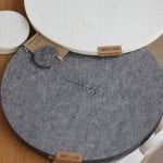 Podkładka filcowa pod talerz koło z listkiem