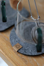 Podkładka filcowa w kształcie koła z serduszkiem dla WOŚP